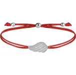 Troli Šňůrkový náramek s andělským křídlem červená/ocelová + 2 měsíce na vrácení zboží