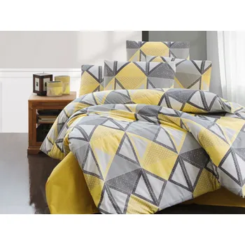 Povlečení Povlečení bavlna 140x200, 70x90cm Mystery yellow nitěný knoflík