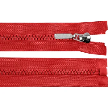 Zip Kostěný zip No 5 délka 30 cm s ozdobným jezdcem, malé, 148 červená