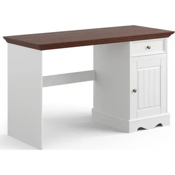 Jídelní stůl Pracovní stůl LUNO z masivu bílá/ořech