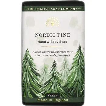 Mýdlo The English Soap Company Nordic Pine hand soap 190g tuhé mýdlo s vůní severské borovice, cypřiše a santalového dřeva