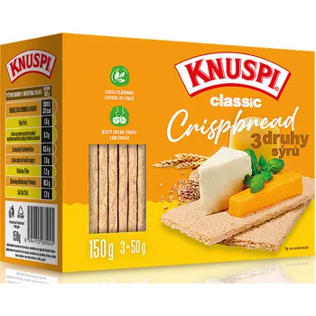 Trvanlivě pečivo Knuspi Crispbred 3 druhy sýra 150 g