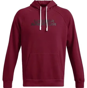Pánská móda Pánská mikina Under Armour RIVAL FLC TXTR CG sm Vínová, Černá, Bílá