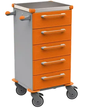 TINY 153 N vozík zdravotnický, plast ABS, oranžová