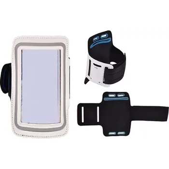 Pouzdro na mobilní telefon Pouzdro na ruku TopQ velikost iPhone 5 / Samsung S4 Mini bílé (sportovní obal na ruku iPho