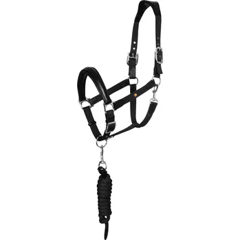 EQUESTRO Set ohlávky a vodítka Lani New Equestro, černý FULL