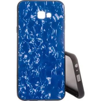 Pouzdro na mobilní telefon Marble Glass Samsung Galaxy J4+ 2018 J415 Modré