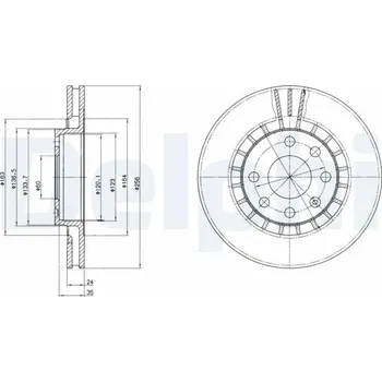 Brzdový kotouč Brzdový kotouč DELPHI BG2443