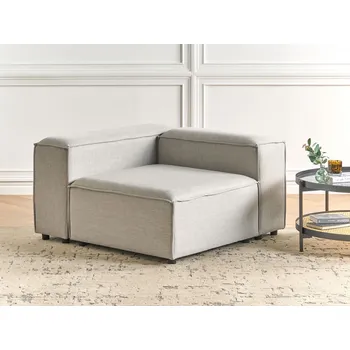 Obývací stěna 1místný rohový modul světle šedý polyesterové čalounění modulární pravostranný černé nohy moderní styl obývací pokoj Beliani