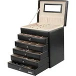 Troli Černá designová šperkovnice se zrcátkem + 2 měsíce na vrácení zboží