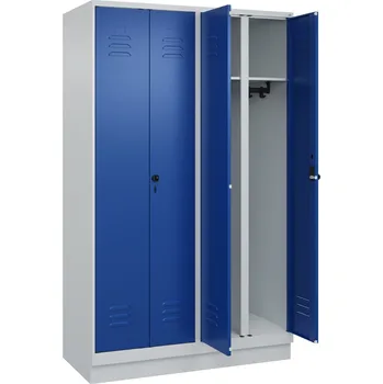 Šatní skříň Šatní skříň C+P Cabo, dovírající dveře, 1200 x 500 x 1950 mm, podstavec, šedo-modrá
