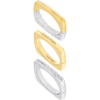 Prsten Calvin Klein Stylová sada ocelových prstenů 35000512 52 mm + 2 měsíce na vrácení zboží
