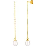 JVD Slušivé pozlacené náušnice s říční perlou SVLE1994XH2GO00 + 2 měsíce na vrácení zboží