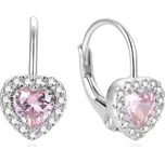 Beneto Romantické náušnice ve tvaru srdíček AGUC1273DL + 2 měsíce na vrácení zboží