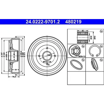 Brzdový buben Brzdový buben ATE 24.0222-9701.2