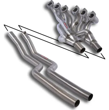 Střední díl výfuku Výfukové svody + spojovací trubky 100% nerezová ocel (pro vozy s levostranným řízením) Supersprint 520401