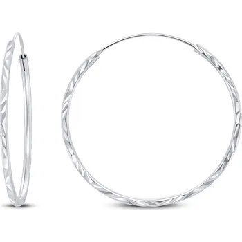 Náušnice Brilio Silver Nadčasové stříbrné kruhové náušnice EA01 2,5 cm + 2 měsíce na vrácení zboží