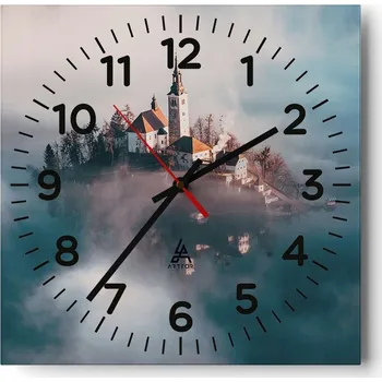 Hodiny Nástěnné hodiny do obýváku 40x40 Krajina Bezhluczne Skleněné hodiny Tiché