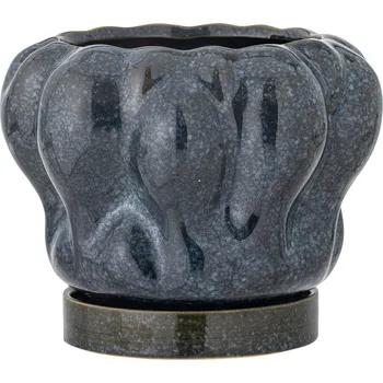 Květináč Bloomingville, Malý květináč Hollis s podstavcem 20 cm sytě modrý - Formadore