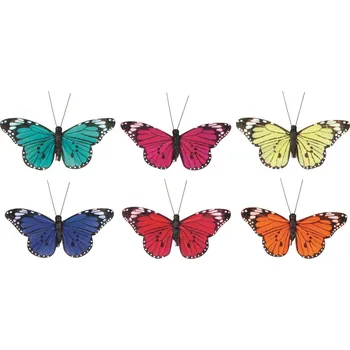 Motýlci na klipu mix barev 5 cm, 6 ks 4406