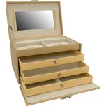 Friedrich Lederwaren Luxusní zlatá šperkovnice se zrcátkem Jolie 23256-93 + 2 měsíce na vrácení zboží