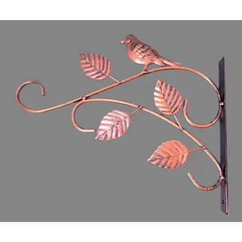 Zahradní dekorace Prodex Import Věšák kovový s ptáčkem a listy