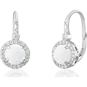 Šperk JVD Okouzlující stříbrné náušnice s bílými opály SVLE0412SH2O100 + 2 měsíce na vrácení zboží