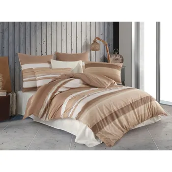 Povlečení Povlečení krep 140x200, 70x90 cm Orin beige hotelový uzávěr