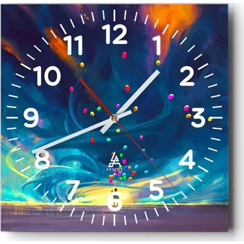 Hodiny Nástěnné hodiny do obýváku 40x40 Pro děti Tiché hodiny na skle Bez hlučný