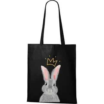 DOBRÝ TRIKO Taška s potiskem Králík s korunkou Barva: Černá