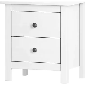 Noční stolek Noční stolek TORINO 2Z bílý, kovové úchytky - SLEVA 3% s kodem radost25