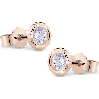 Náušnice Cutie Jewellery Něžné náušnice z růžového zlata se zirkony Z5024-20-10-X-4 + 2 měsíce na vrácení zboží