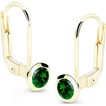 Náušnice Cutie Diamonds Půvabné visací náušnice ze žlutého zlata se smaragdy DZ8003-55-SM-X-1 + 2 měsíce na vrácení zboží