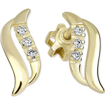 Náušnice Brilio Něžné náušnice ze žlutého zlata s krystaly 239 001 00519 + 2 měsíce na vrácení zboží