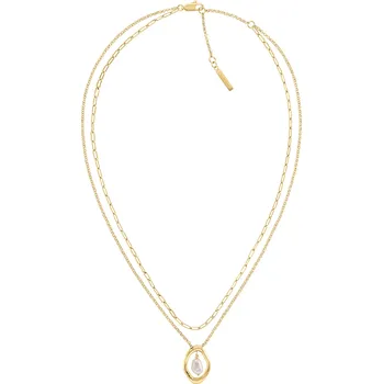 Náhrdelník Calvin Klein Něžný pozlacený náhrdelník Edgy Pearls 35000559 + 2 měsíce na vrácení zboží
