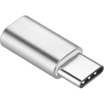 Datový kabel Adaptér Micro USB A (samice) na typ C (samec) stříbrný