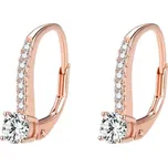 Beneto Růžově pozlacené stříbrné náušnice s krystaly AGUC1955-ROSE + 2 měsíce na vrácení zboží