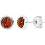 Silvego Stříbrné náušnice s přírodním Jantarem JAAJE330 + 2 měsíce na vrácení zboží