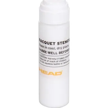 Badminton Bílý popisovač fix na logo na výpletu rakety