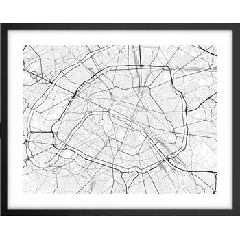 Obraz Foto obraz plakát na zeď v černém rámu 50x40 město plakáty do obýváku
