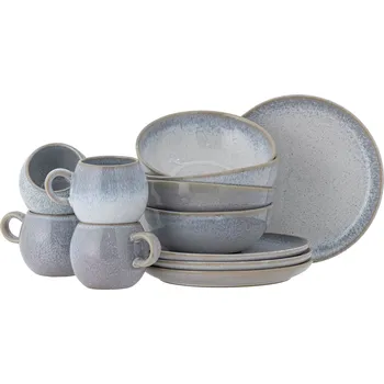 Bloomingville, Snídaňový set Paula šedomodrý 12 dílů - Formadore