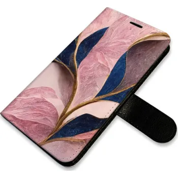 Pouzdro na mobilní telefon iSaprio Flip pro Samsung Galaxy A35 5G Pink Leaves