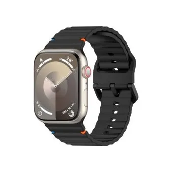 Řemínek na hodinky 4wrist Řemínek ze silikonu pro Apple Watch 42/44/45/49 mm - Black + 2 měsíce na vrácení zboží