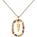 PDPAOLA Krásný pozlacený náhrdelník písmeno "V" LETTERS CO01-281-U (řetízek, přívěsek) + 2 měsíce na vrácení zboží