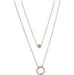 Troli Dvojitý náhrdelník s kroužkovými přívěsky z růžově pozlacené oceli + 2 měsíce na vrácení zboží