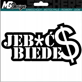 Samolepicí dekorace na vozidlo Samolepka na auto FUCK POVERTY $ 9x17cm