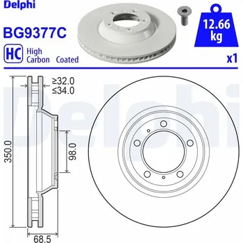 Brzdový kotouč Brzdový kotouč DELPHI BG9377C