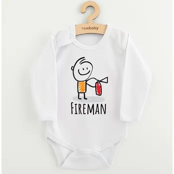 Kojenecký body Dětské body s potiskem New Baby FIREMAN 62 (3-6m)
