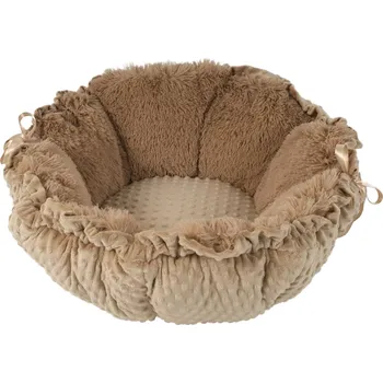 Pelíšek pro psa Fenica Rodeo, Multifunkční kulatý pelech / polštář, hnědý