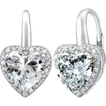 Silvego Stříbrné náušnice srdce se zirkony LPS0629EW + 2 měsíce na vrácení zboží